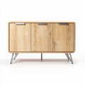 Wooden sideboard with three doors and metal legs 90 x 40 x 75cm