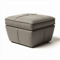 Fabric upholstered storage ottoman with removable cushion 45 x 45 x 40cm in gray