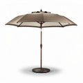 Aluminum patio umbrella with beige canopy and 200 x 200 x 250cm dimensions