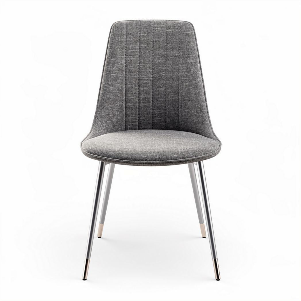 Gray upholstered dining chair with metal legs 45 x 50 x 90cm